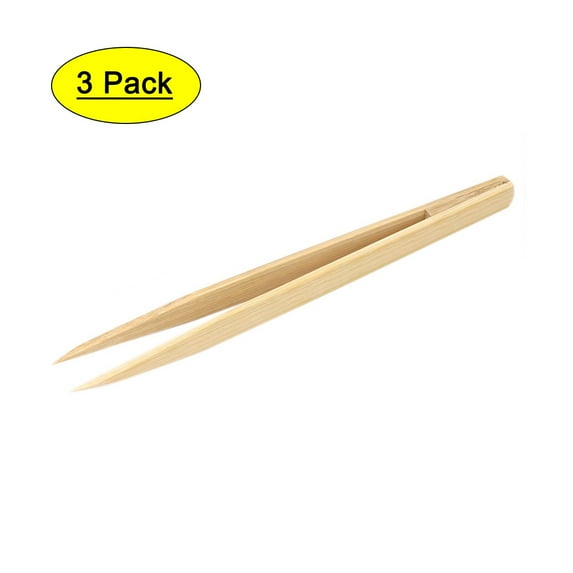 Bamboo Nonslip Anti-static Pointed Tip Straight Tweezer Repair Tool 3pcs