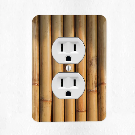 Bamboo Outlet Switch Cover Plate Duplex Outlet Tiki Bar Jungle Tree Switch New