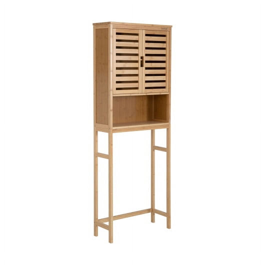 Bamboo Over The Toilet Storage Cabinet Bathroom Spacesaver w/ Adjustable  Shelf 6473514464790