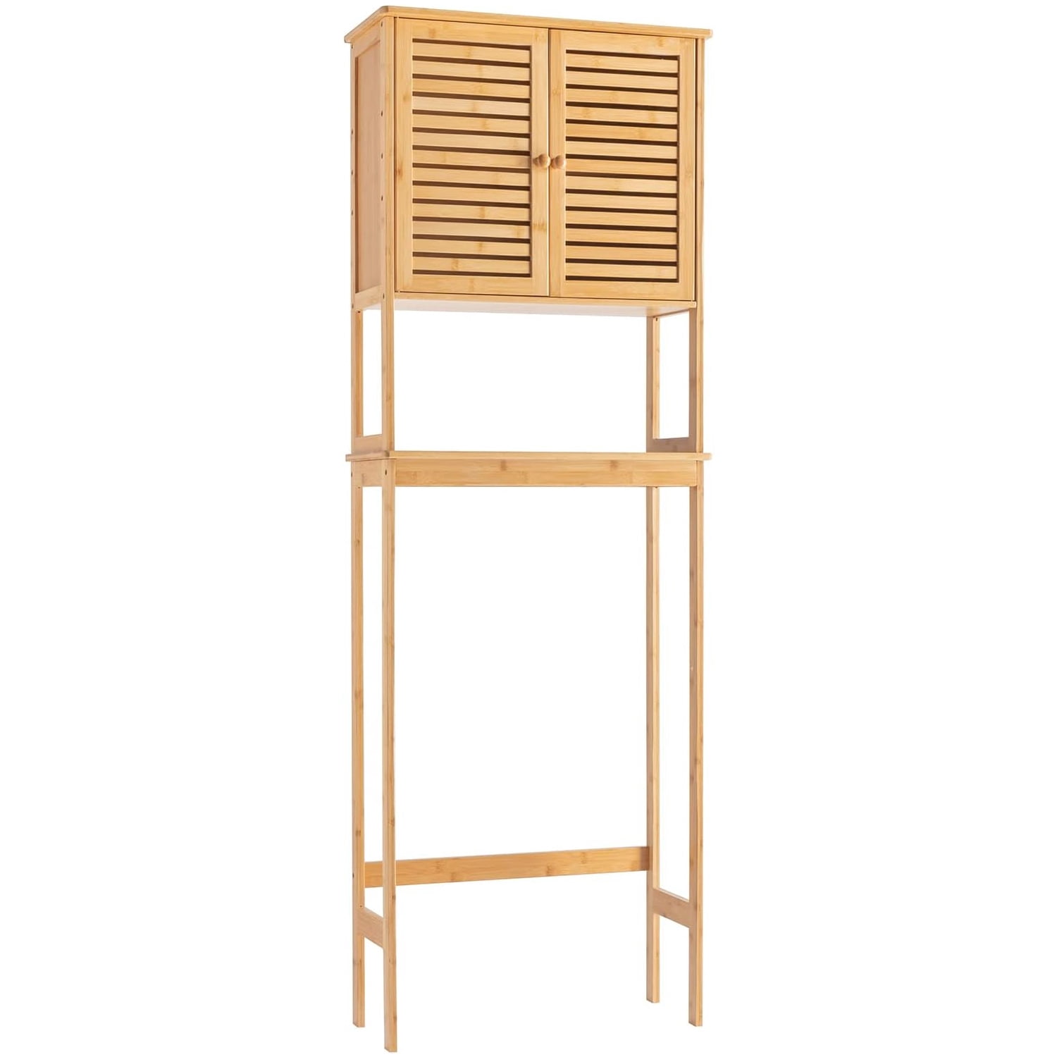 Bamboo Over The Toilet Storage Tall Bathroom Organizer