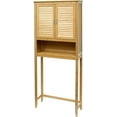Bamboo Over The Toilet Storage with Bottom Shelf, Free Standing