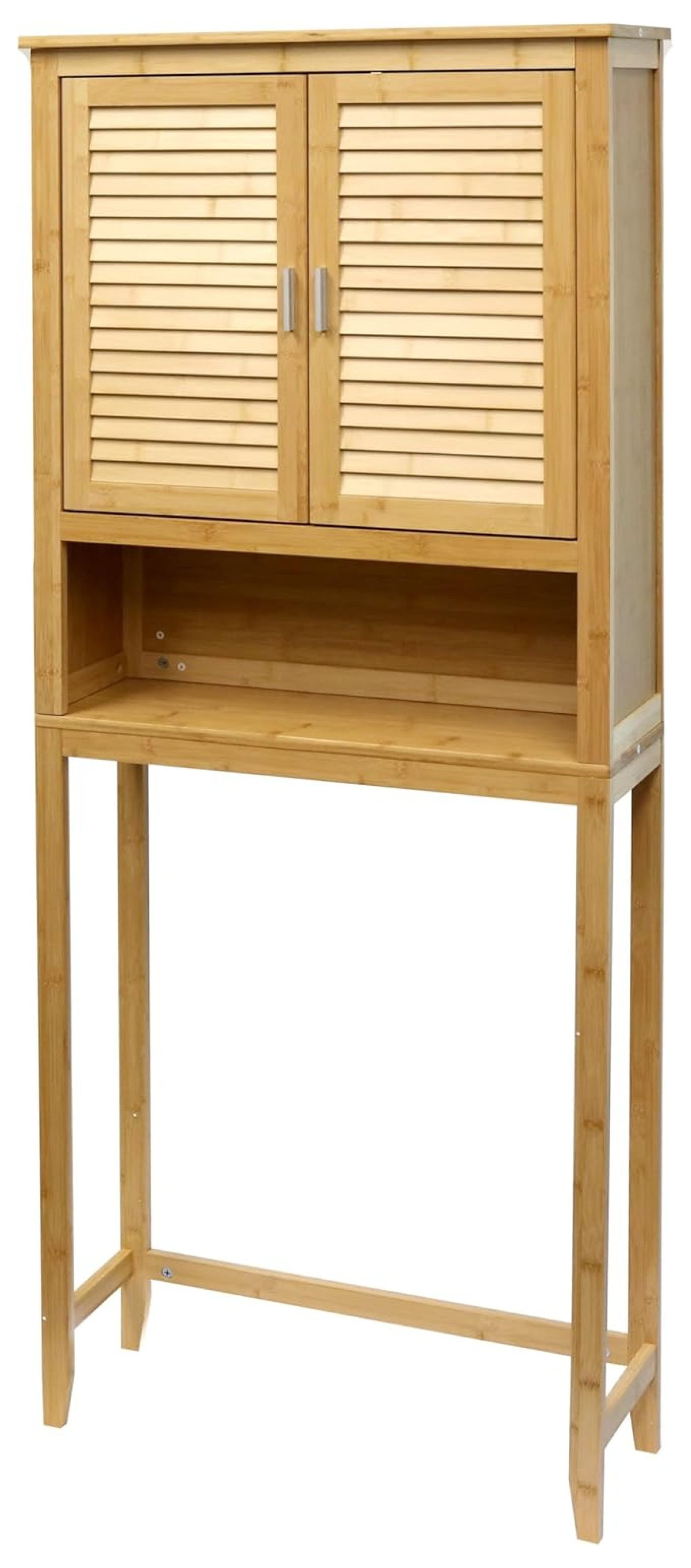 Bamboo Over The Toilet Storage with Bottom Shelf, Standing