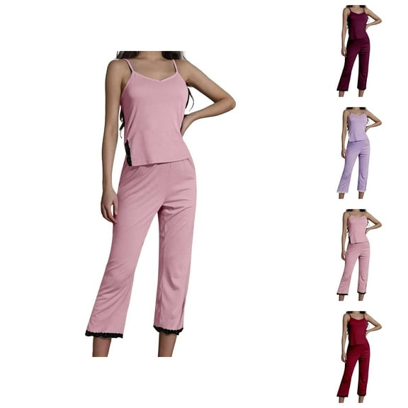 Bamboo Pajama Sets – Cooling Women's Lounge Sets, Eco-Friendly Sleepwear for Summer Pajama Women Summer Lace Lace Sexy Pants Two Piece Women's Home Wear