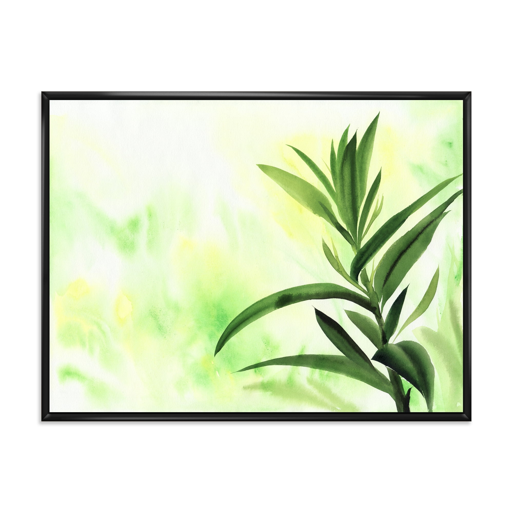 Bamboo Palm Detail I 32 in x 16 in Framed Painting Canvas Art Print, by Designart
