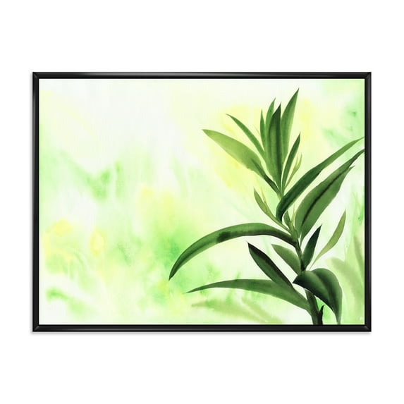 Bamboo Palm Detail I 32 in x 16 in Framed Painting Canvas Art Print, by Designart
