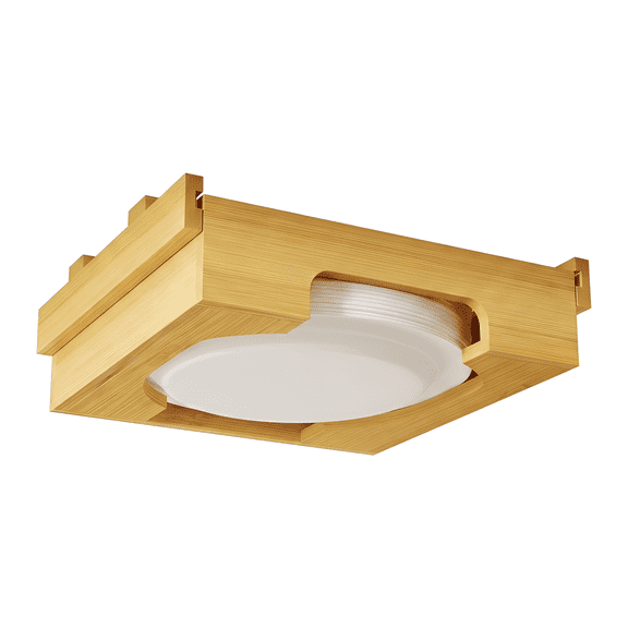 Aemutady Bamboo Paper Plate Dispenser, Under Cabinet & Countertop Organizer, Fits 9-Inch Plates