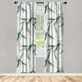 thumbnail image 1 of Bamboo Pattern Window Curtains, Forest Aura with Branches and Leaves Modern Minimal Tranquil Design, Lightweight Decor 2-Panel Set with Rod Pocket, Pair of - 28"x63", Reseda Green White, by Ambesonne, 1 of 3