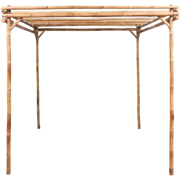 Bamboo Pergola 67x67x86.6 Inches, Natural Garden Pergola for Climbing Plants, Outdoor Decorative Arbor with Stable Base, Easy Assembly