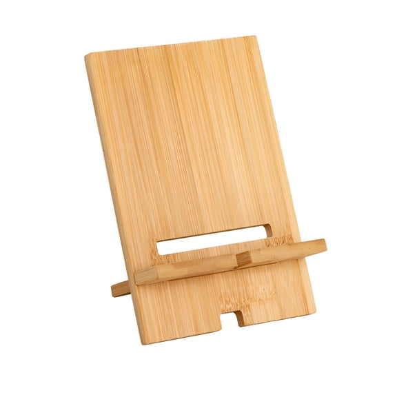 Bamboo Phone and Tablet Stand, Adjustable Detachable Holder with Anti-Slip Base, Portable Wood Dock for Desk, Ergonomic Viewing Angles, Universal Fit for Mobile Devices, Beige