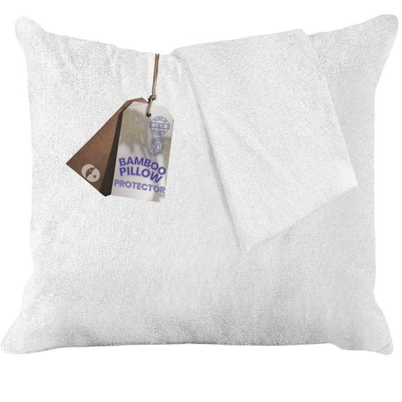 Bamboo Pillow Insert Protector 1 Pack - Waterproof Zippered - Viscose Bamboo - 16x16 inch