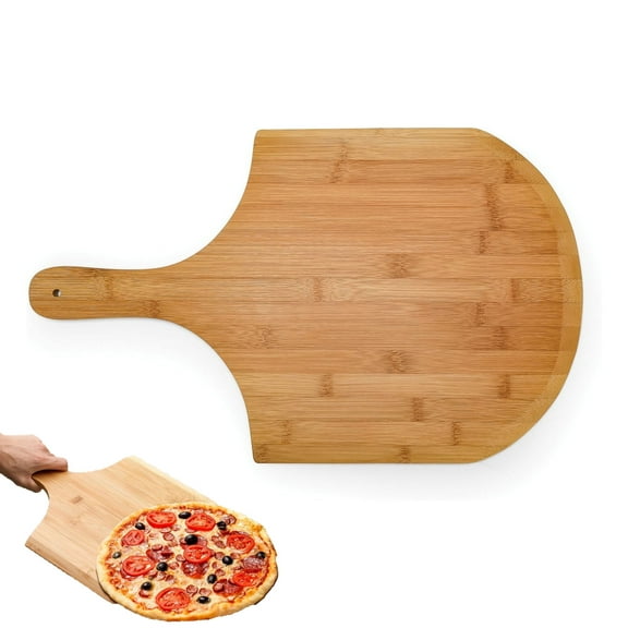 Bamboo Pizza Peel, Charcuterie with Handle - Pizza & Bread Serving or Baking Board | Cutting Board & Serving Tray for Fruit, Vegetables and Cheese - (53000)
