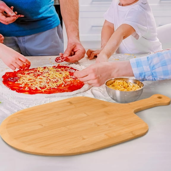 Bamboo Pizza Peel – Large 15” Wooden Pizza Paddle with Long Handle – Easy-Glide Beveled Edge for Baking, Transferring & Serving – Durable Pizza Board for Oven, Stone & Grill