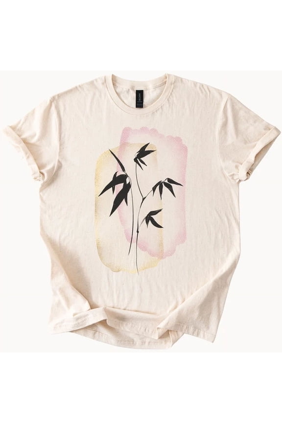 Bamboo Plant Graphic T Shirt Asian Inspired Tee Size S-5Xl Heygategoo Tee