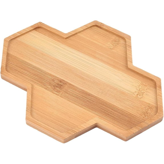 Bamboo Plant Saucer 7.4 x 5.7 inch Succulent Pot Holder Drainage Tray with Raised Edge Wood Drip Pads Plates for Owl Flower Pots Holding Drainage Water Home Indoors Outdoors