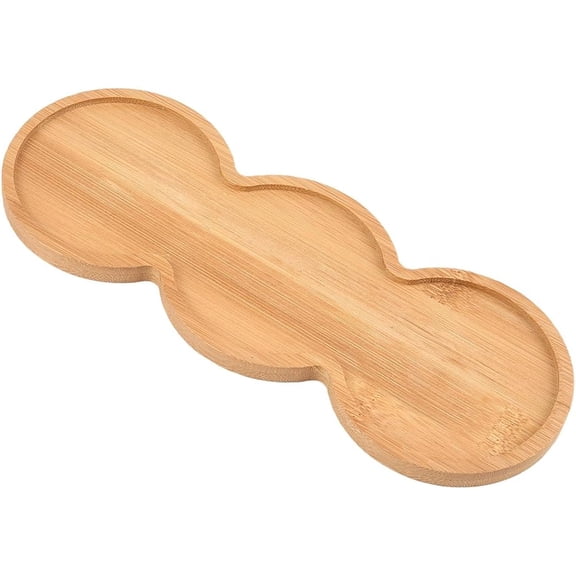 Bamboo Plant Saucer 8.9 x 3.4 Inch Succulent Pots Holder Drainage Tray Round Wood Salt Pepper Mill Tray Plant Plates for Flower Pots Home Kitchen Garden Indoors Outdoors