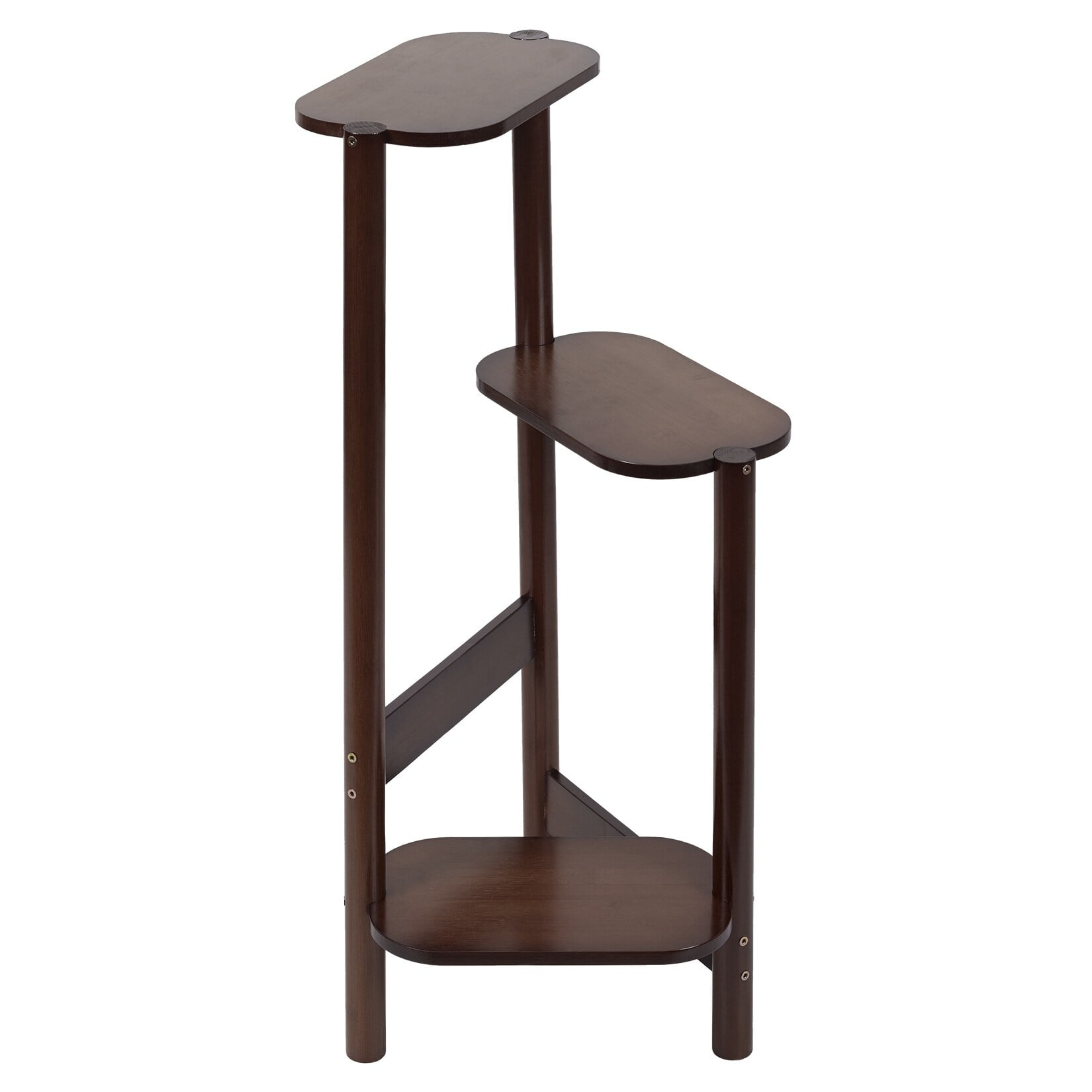 Brown Bamboo 3-Tier Corner Plant Stand