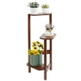 thumbnail image 1 of 3 Tier Tall Plant Stand Flower Pots Holder Display Rack Shelf Home Garden Corner Brown, Wood Color, 1 of 14