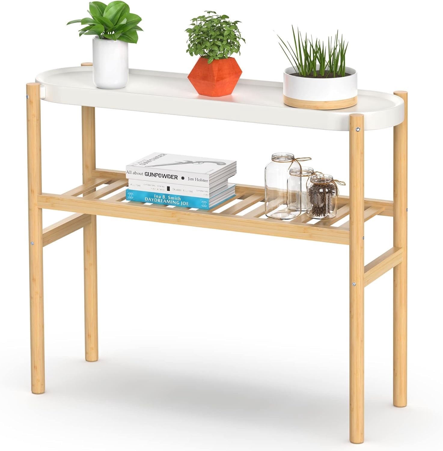 Bamboo Plant Table, 2 Tier Plant Stand Holder Display Rack for Multiple ...