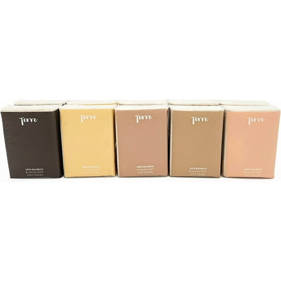 Bamboo Pocket Tissues, 4-Ply, Unbleached, 10 Pack (8 Tissues per Pack, 80 Tissues Total), Tree-Free, Hypoallergenic, Travel Facial Tissue, Soft, Strong & Sustainable
