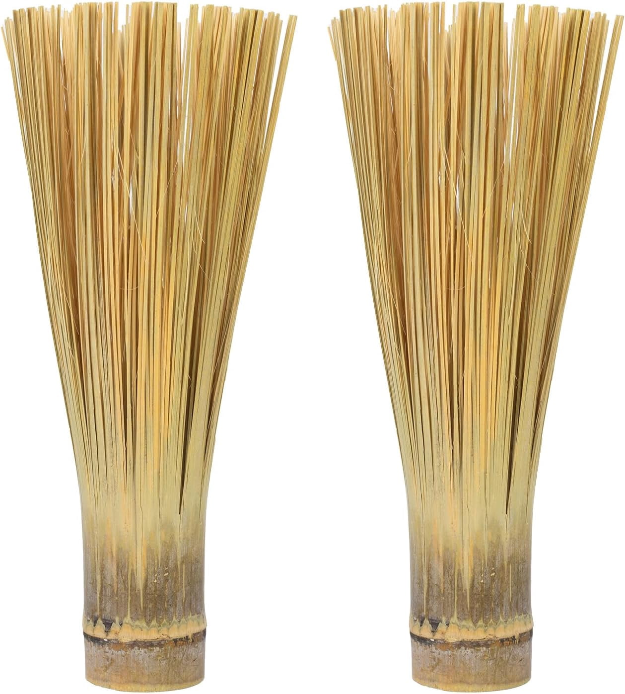 Bamboo Pot Brush,Traditional Natural Bamboo Wok Brush,Kitchen Cleaning Brush, Suitable for Cleaning Cast Iron Pots, Pans, Sinks, Trays, Basins, Barbecue Grills and Bathtubs, 2 Pack… (Small)