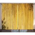 thumbnail image 1 of Ambesonne Forest Curtains 2 Panel Set, Simple Oriental Nature Leaf, 108" x 84", Yellow Mustard, 1 of 2
