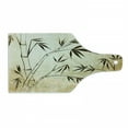 thumbnail image 1 of Bamboo Print Cutting Board, Gradient Bamboo Leaves Flexibility Complex Root Structure Stable Travelers, Tempered Glass Cutting and Serving Board, Wine Bottle Shape, Brown Cream, by Ambesonne, 1 of 4