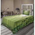 thumbnail image 1 of Ambesonne Green Fitted & Top Sheet Set with Sham, Exotic Trees in Forest Theme, Green, 1 of 4