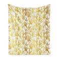 thumbnail image 1 of Bamboo Print Soft Flannel Fleece Blanket, Tropic Theme Bamboo Leaves and Outgrowing Shoots Reflecting Sun, Cozy Plush for Indoor and Outdoor Use, 60" x 80", Earth Yellow Pale Coffee, by Ambesonne, 1 of 5