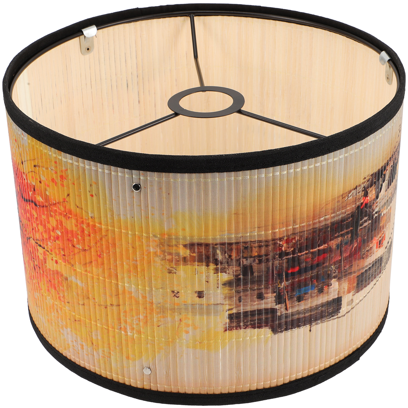 Bamboo Printed Lampshade Retro Decor Bedroom Lampshade Rattan Pendant Lights Bamboo Decor