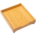 thumbnail image 1 of Bamboo Wooden Pull out Cabinet Organizer - 17"W x 21"D, Bamboo Tray and Heavy Gauge Metal Rails, Fits 18.25" Cabinet Opening, 1 of 12