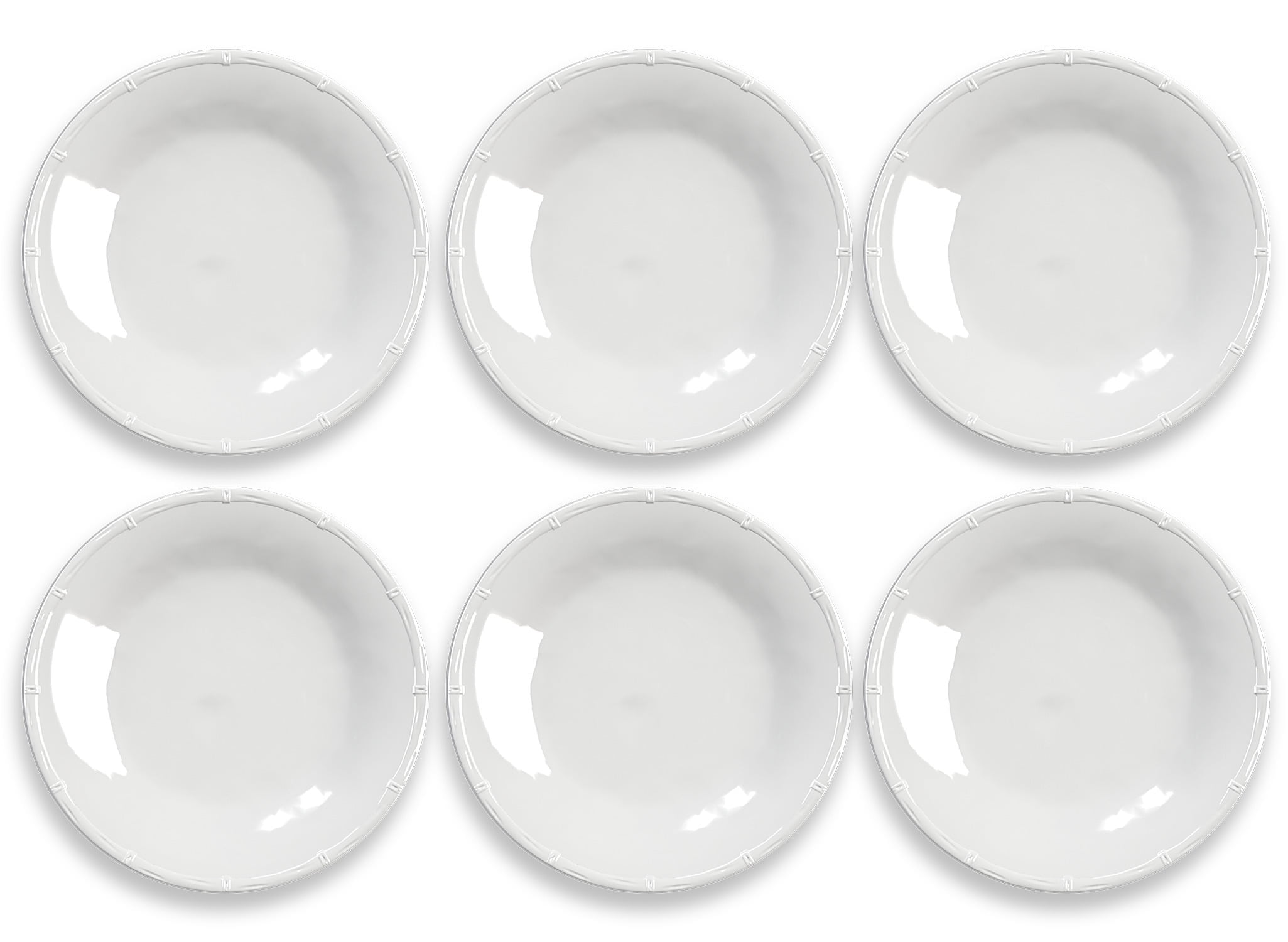 Raised Rim Plate Set Bamboo Raised Rim Melamine Dinner Plate - White - 10.5