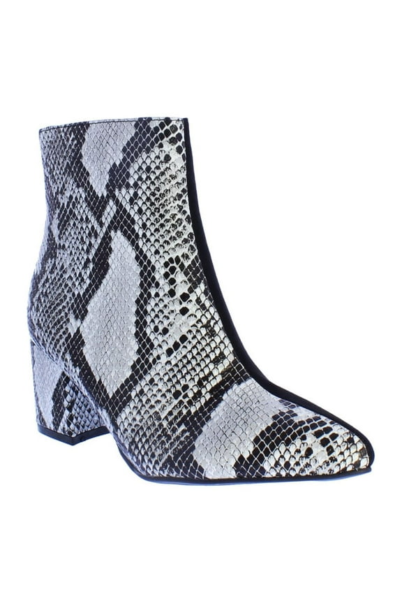 Rapid-17 Women Two Tone Ankle Bootie in Black Snake