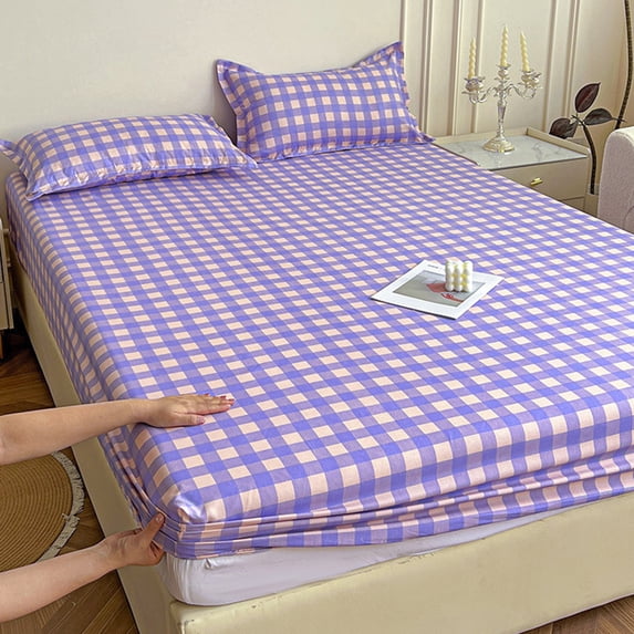 Bamboo Rayon Double Bed Fitted Sheet 86.6x78.74in | Non-Slip Fixed Mattress Cover | Soft Microfiber Bed Protection | Deep Pocket Up to 15in | Breathable Cooling Sheet for Naked Sleep