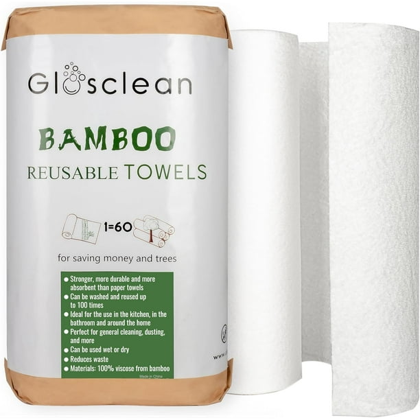 Bamboo Rayon Reusable Towels Save Money the Environment Soft Strong Super Absorbent Multipurpose Cleaning 2 Rolls Walmart Business Supplies