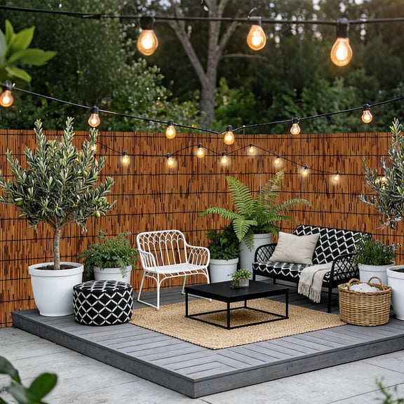 Bamboo Reed Fence Roll,Decorative Reed Fencing 4ft High Roll Reed Screen,Balcony Reed Fence Bamboo Screen Fencing for Outdoor Backyard Patio 4FT (Height) X 16.4FT(Length