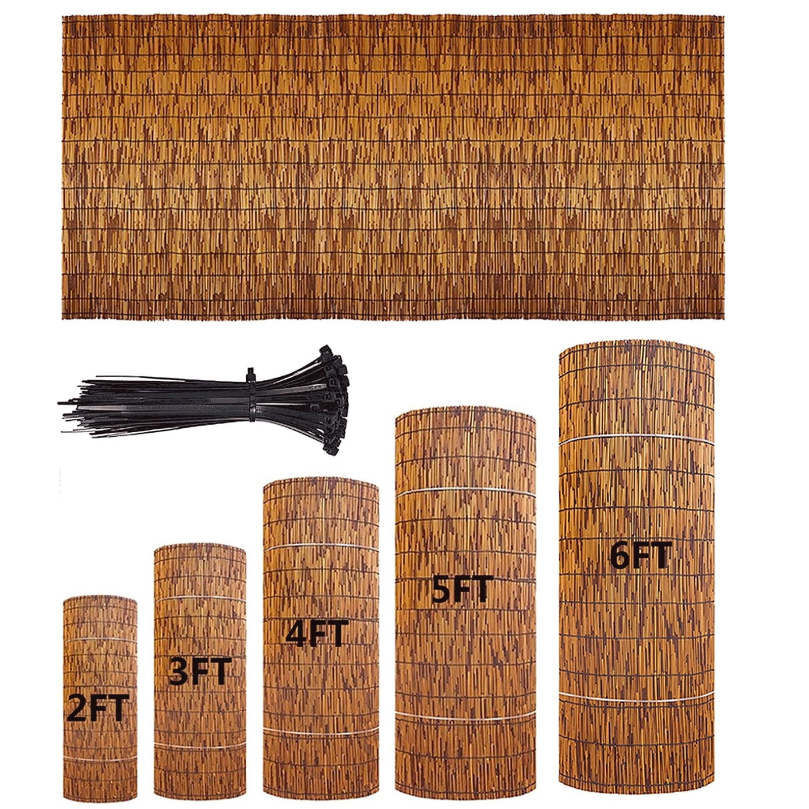 Bamboo Reed Privacy Fence Roll, Handwoven Outdoor Screen for Backyard ...