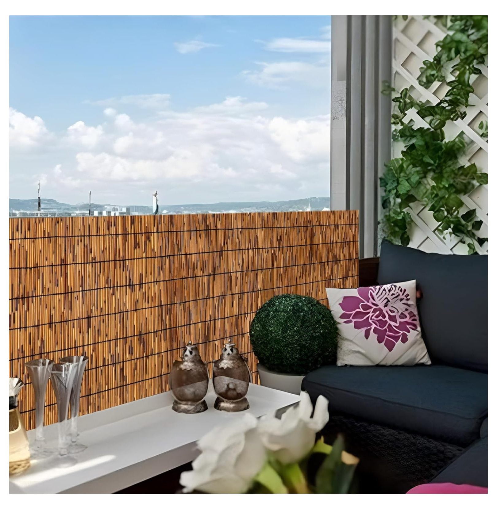 Bamboo Reed Screen Fencing,4FT X 16.4FT Natural Reed Fencing Bamboo ...