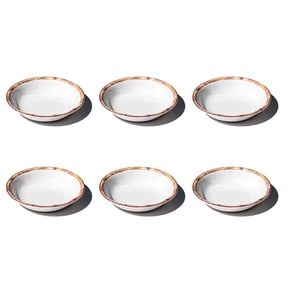 Bamboo Rim NewWave Melamine Low Bowl - White - 8.9" - Set of 6