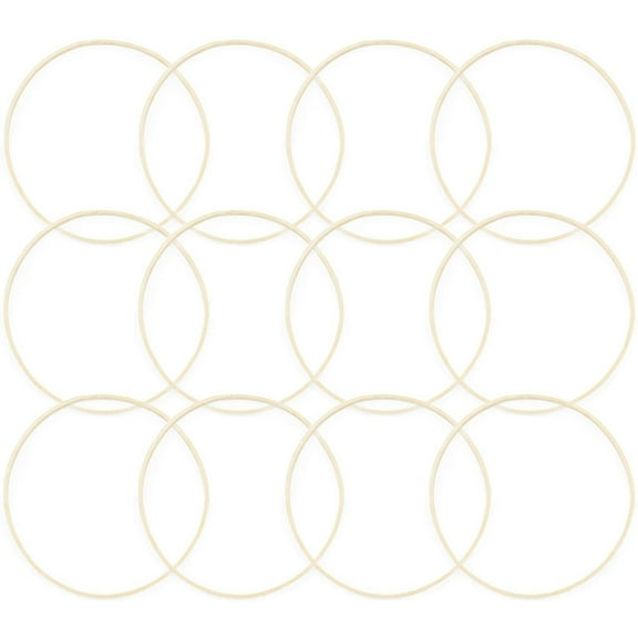 Bamboo Rings for Crafts, Macrame, and Dreamcatchers (10.2 Inches, 12 Pack)