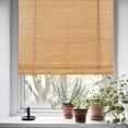 thumbnail image 1 of Autoez Cordless Bamboo Roll-Up Window Shades Natural 24" x 72", 1 of 9