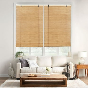 Bamboo Roll-Up Roman Shades Light Filtering Window Treatment Natural Indoor/Outdoor Bamboo Blinds for Windows 72 x 72ft