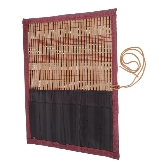 Bamboo Rollup Brush Case for Artists Canvas Holder for Watercolor and Oil Paint Brushes Chinese Artist Brush Storage Bag Portable Art Tool Organizer