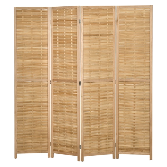 Bamboo Room Divider, 4 Panel Folding Privacy Screen for Home Office