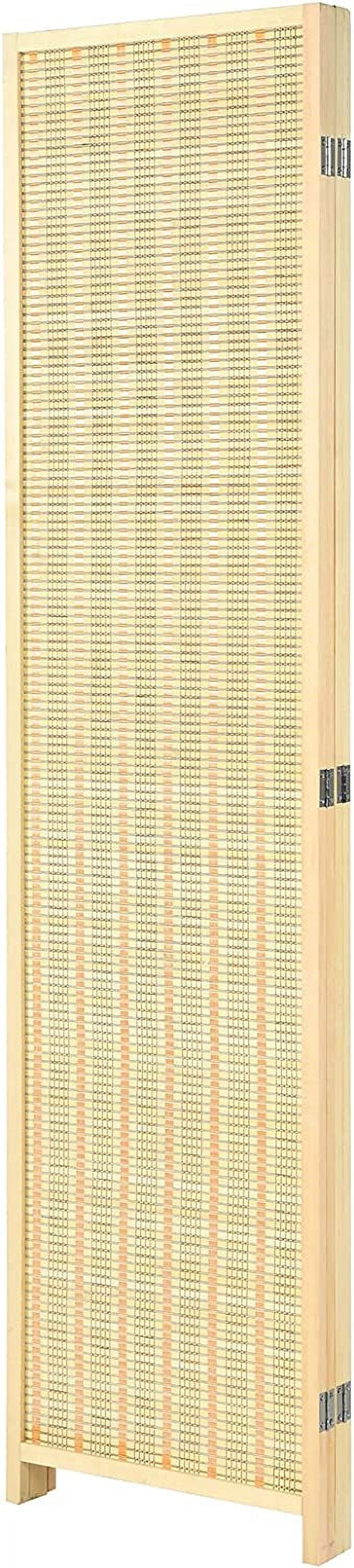 Bamboo Room Divider, 6 Ft Tall Freestanding Folding Privacy Screen