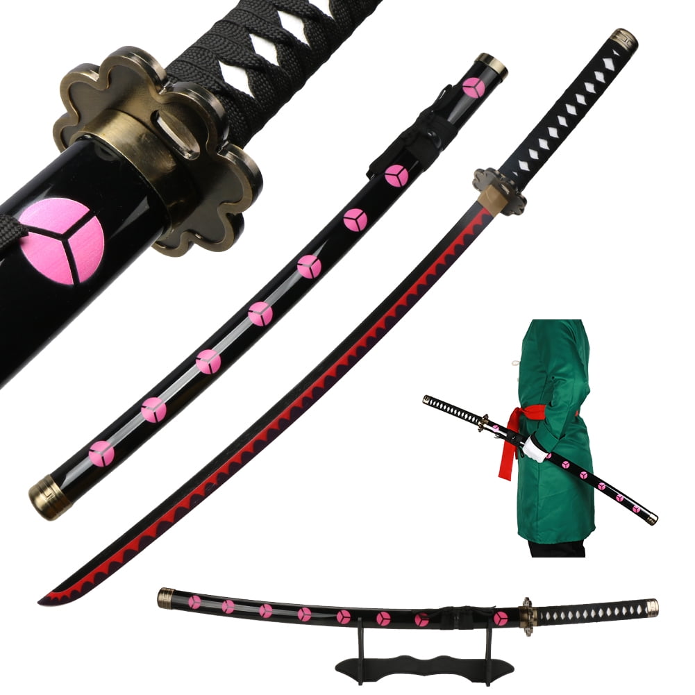 Elervino Bamboo Roronoa Zoro Sword Cosplay with Belt Holder, 41 inches,  Yama Enma/Wado Ichimonji/Kitetsu Sword, 3 in 1