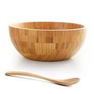 Qlans Ceramic Oval Salad Bowl Set, With Wooden Italy