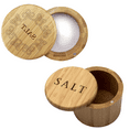 thumbnail image 1 of Bamboo Salt Box, Salt Container With Lid, Salt Shaker, Bowl with Magnetic Swivel Lid (2 PCS), 1 of 5