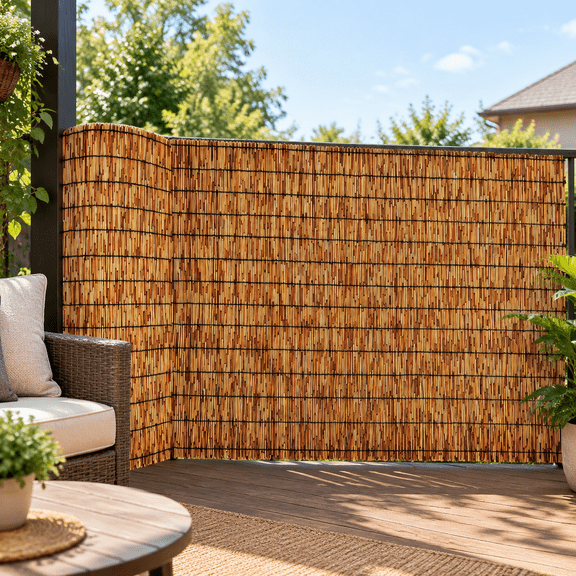 Bamboo Screens Outdoor for Patio, 6 Feet High, Suitable for Patio Garden Balcony Terrace and Courtyard Shading 6x10FT