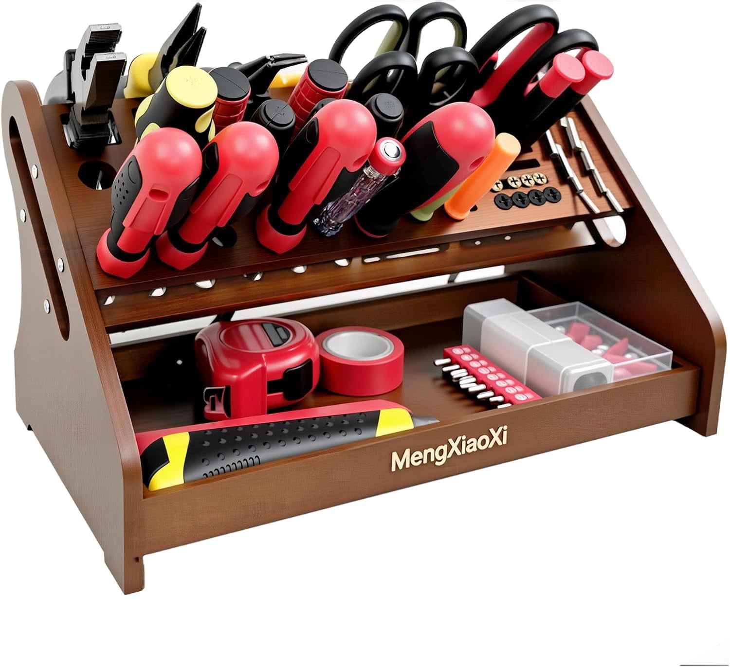 Bamboo Screwdriver Organizer Rack Desktop Hand Tool Stand Repair Tool ...