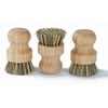 Bamboo Scrub Brush,Palm Pot Brush. Set of 3 Packs,Kitchen Mini Dish Brush,Bamboo with a Rubberwood Handle Cleaning Kit for Skillet,Washing Dishes,Vegetables,Pots, Pans.